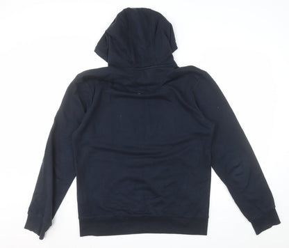 Firetrap Mens Black Pullover Hoodie M Graphic Print Cotton Blend