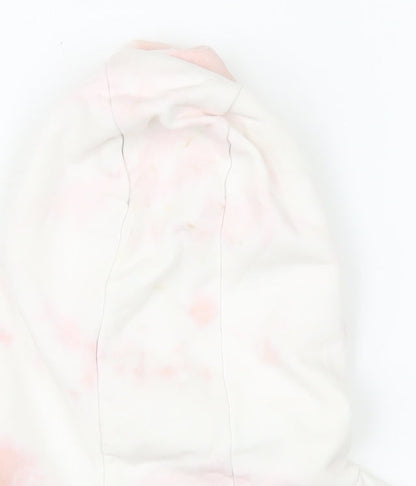 Next Girls Pink Tie Dye Pullover Hoodie 8 Years Regular Fit Fleece