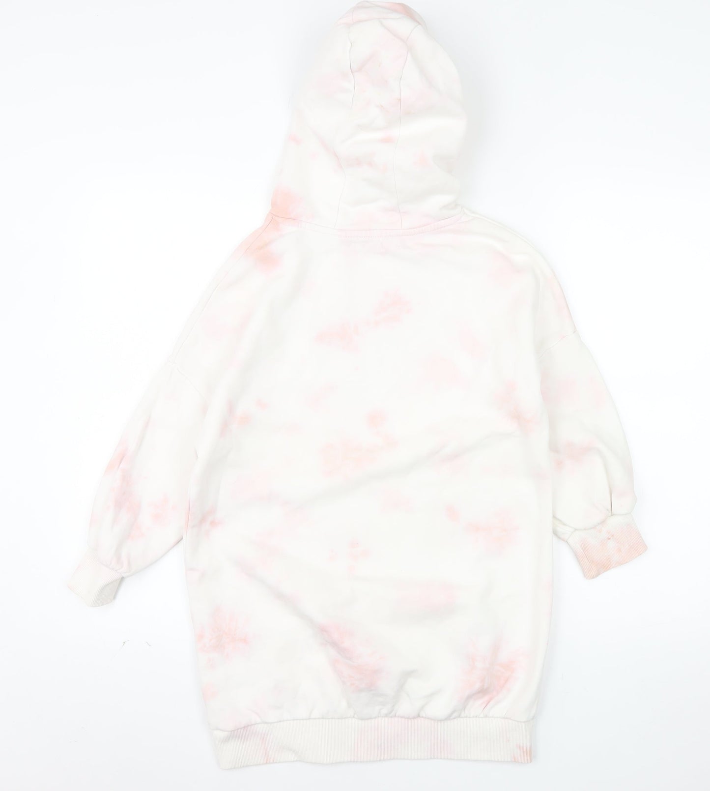 Next Girls Pink Tie Dye Pullover Hoodie 8 Years Regular Fit Fleece