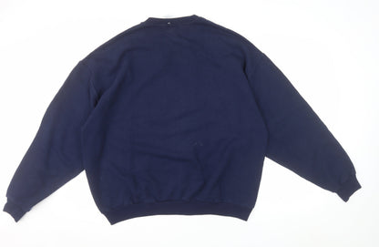 Jerzees Men's Blue XL Pullover Football USA Graphic Sweatshirt