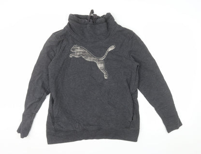 Puma Women Dark Grey XL Pullover Sweatshirt with Logo Design