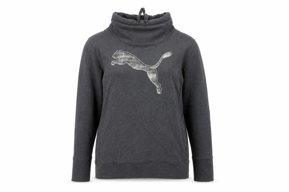 Puma Women Dark Grey XL Pullover Sweatshirt with Logo Design