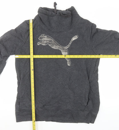 Puma Women Dark Grey XL Pullover Sweatshirt with Logo Design