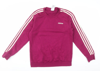 Adidas Womens Magenta Crew Neck Sweatshirt Size M 12-14 Cotton Blend