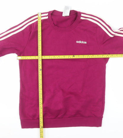 Adidas Womens Magenta Crew Neck Sweatshirt Size M 12-14 Cotton Blend