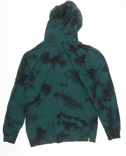 Vans Men’s Green Tie Dye Pullover Hoodie Size L Fleece Regular Fit