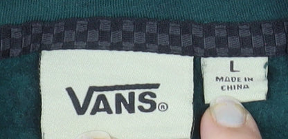 Vans Men’s Green Tie Dye Pullover Hoodie Size L Fleece Regular Fit