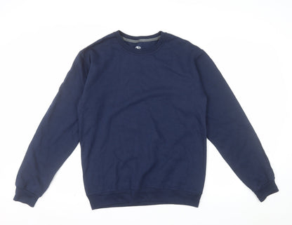 Athletic Works Men's Blue Crew Neck Long Sleeve Pullover Sweatshirt S