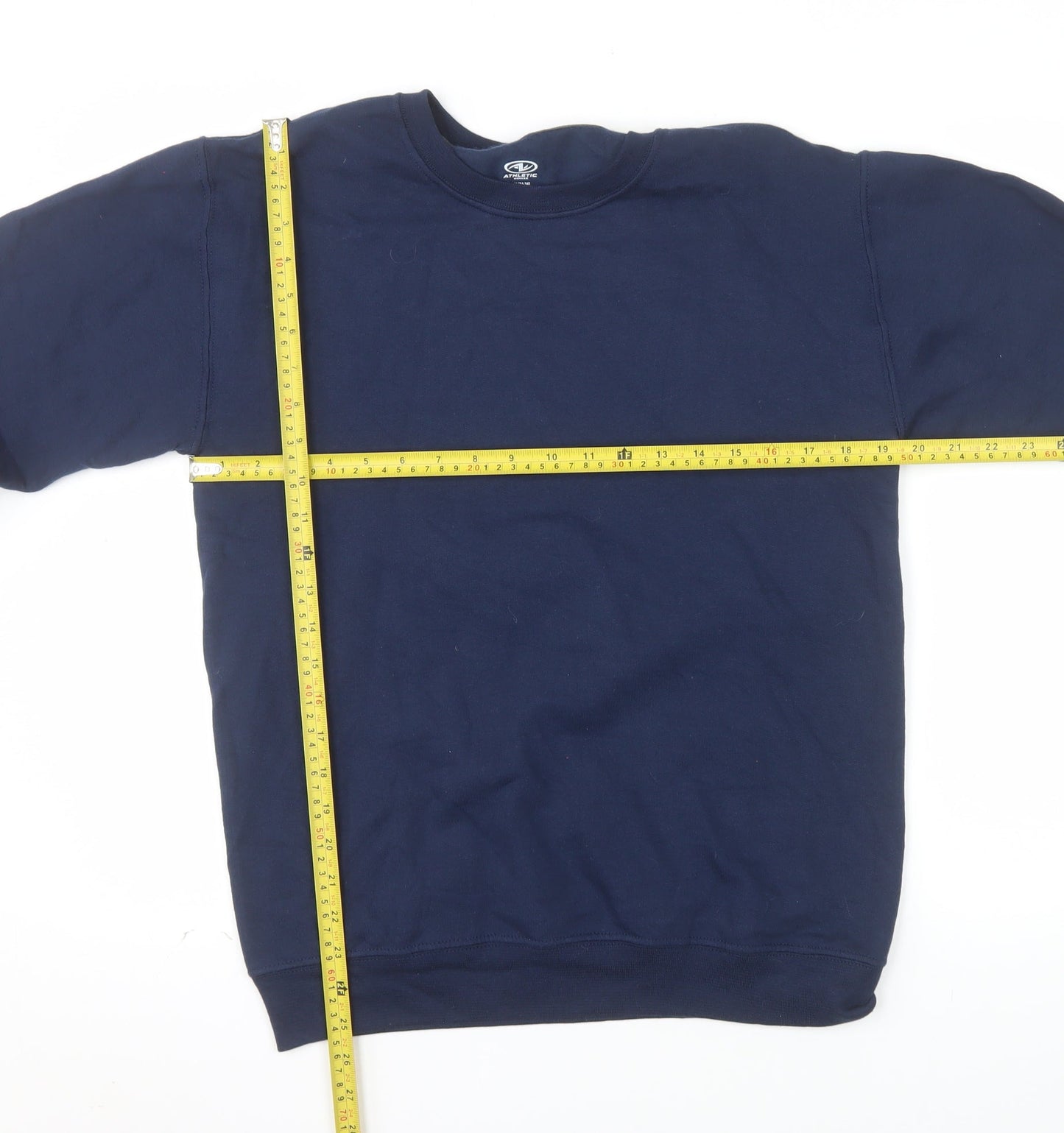 Athletic Works Men's Blue Crew Neck Long Sleeve Pullover Sweatshirt S