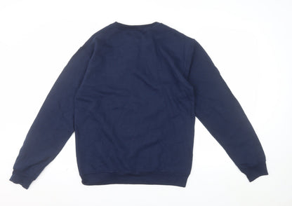 Athletic Works Men's Blue Crew Neck Long Sleeve Pullover Sweatshirt S