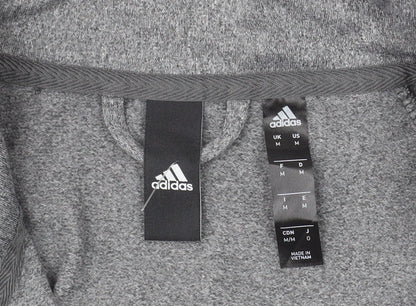 Adidas Men Grey M Track Jacket Full Zip Activewear Polyester