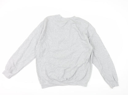 Gildan Men's Grey Queen's University Logo Crew Neck Sweatshirt M