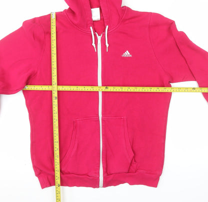 Adidas Women's Pink Full Zip Hoodie Size 18 L Cotton Blend