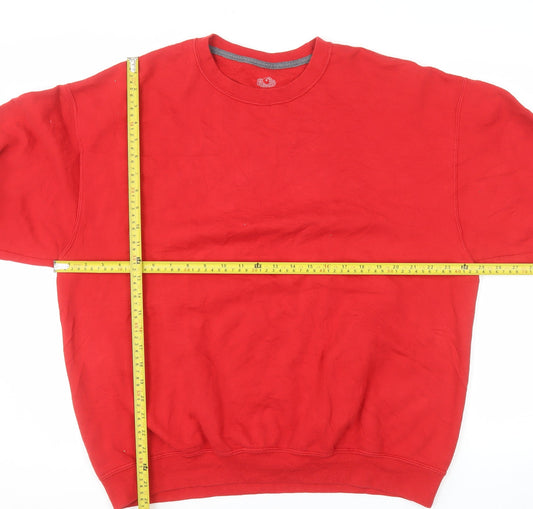 Fruit of the Loom Men's Red XL Crew Neck Pullover Sweatshirt