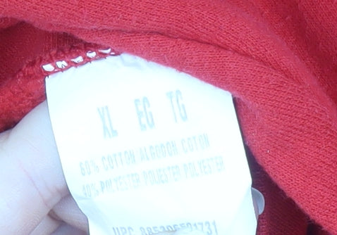 Fruit of the Loom Men's Red XL Crew Neck Pullover Sweatshirt