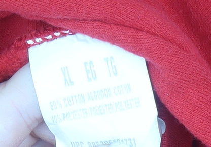 Fruit of the Loom Men's Red XL Crew Neck Pullover Sweatshirt