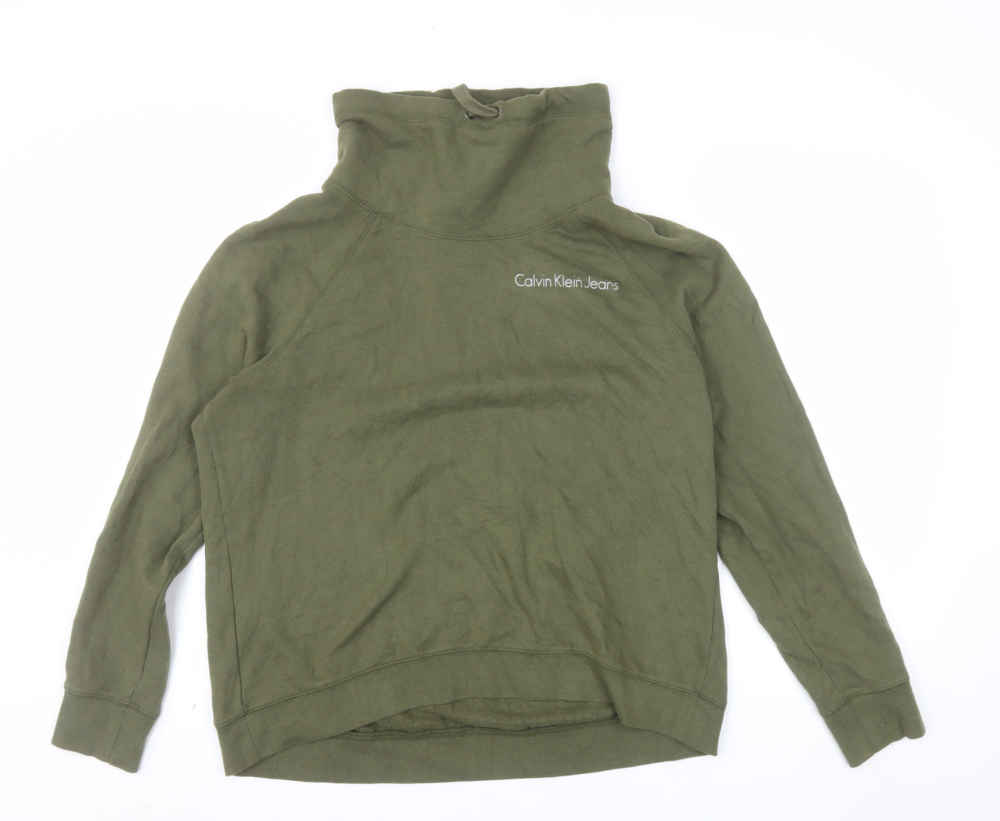 Calvin Klein Jeans Women’s Green Pullover Sweatshirt M Cotton Blend