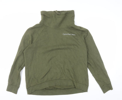 Calvin Klein Jeans Women’s Green Pullover Sweatshirt M Cotton Blend