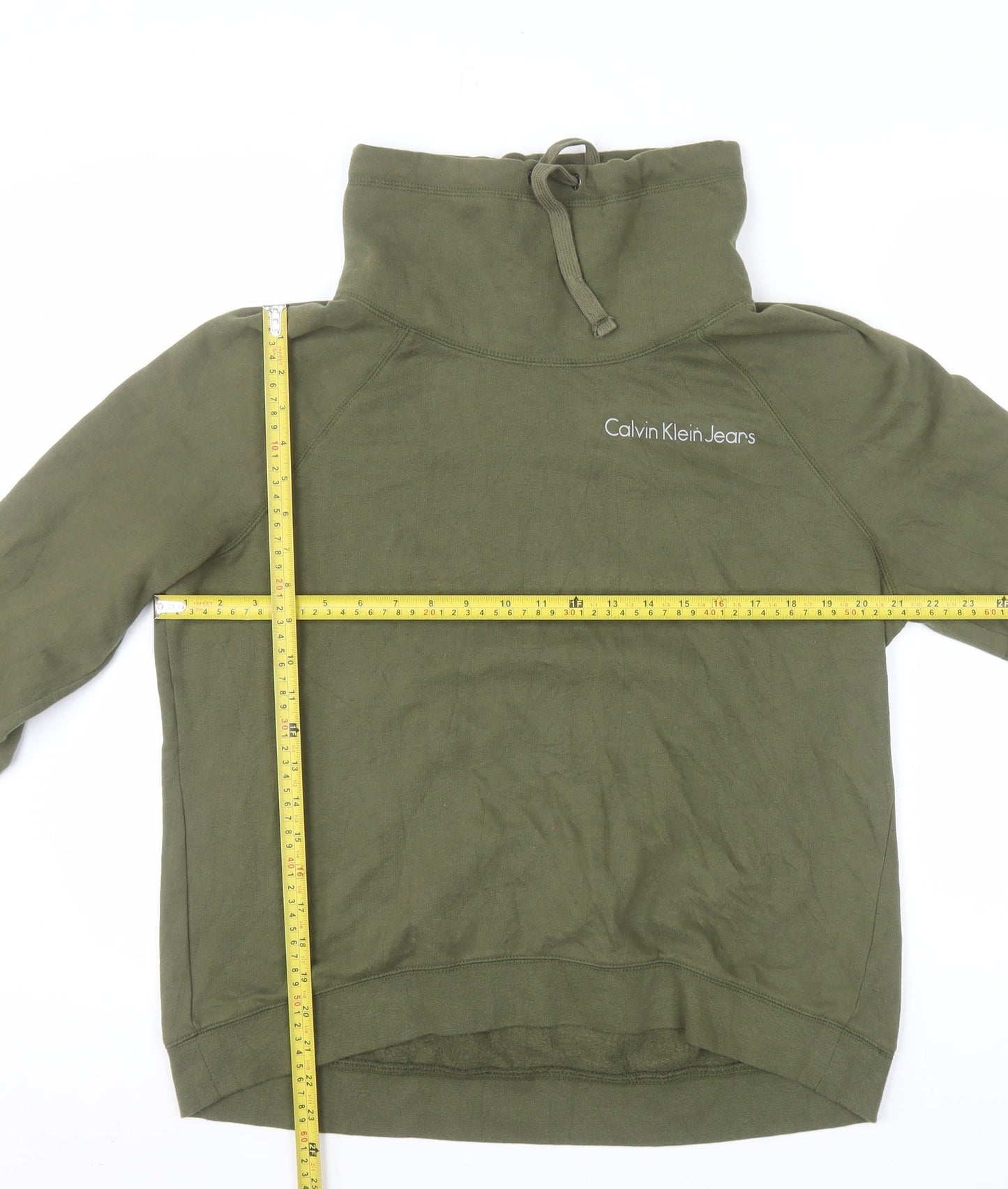 Calvin Klein Jeans Women’s Green Pullover Sweatshirt M Cotton Blend