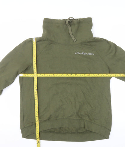 Calvin Klein Jeans Women’s Green Pullover Sweatshirt M Cotton Blend