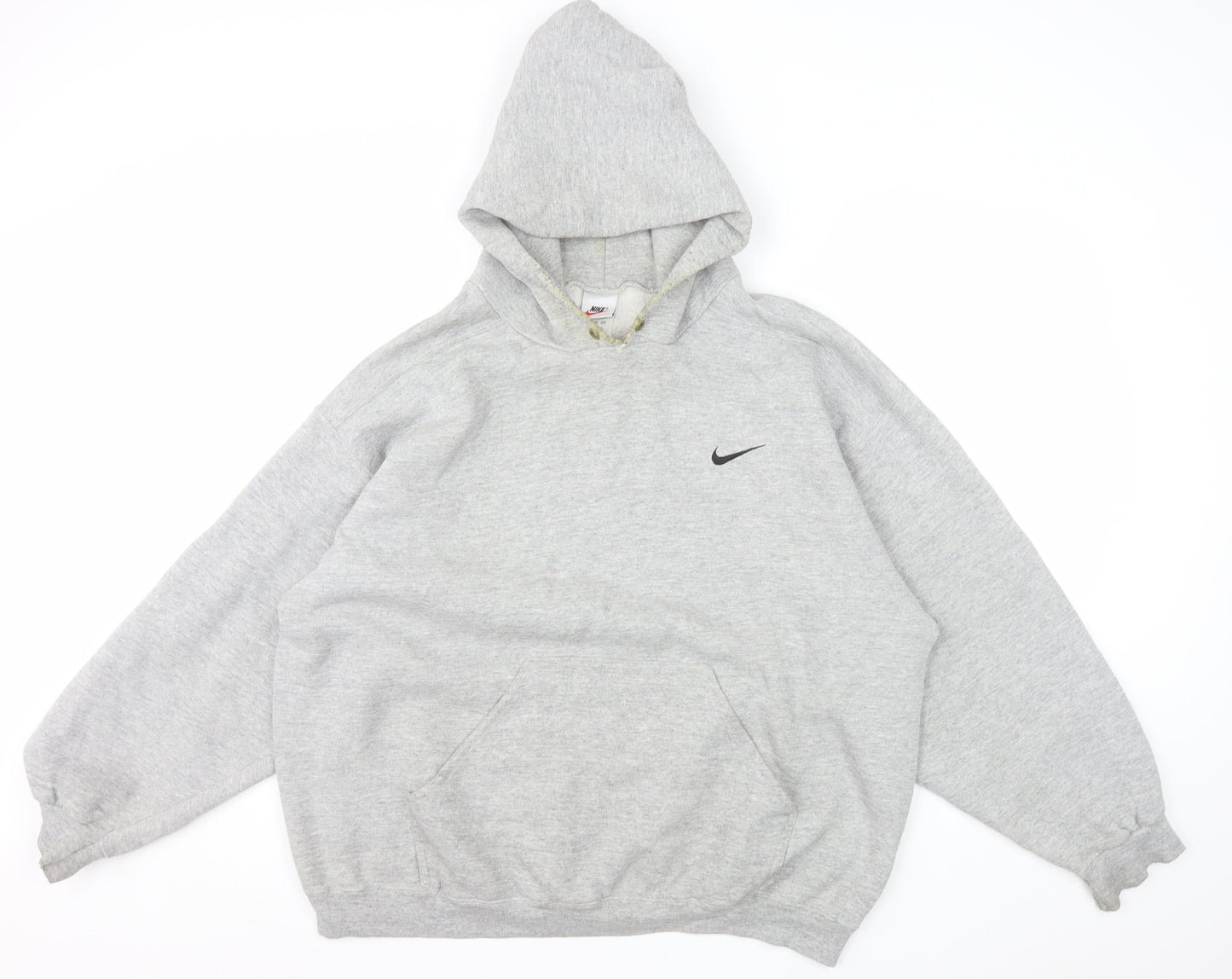 Nike Men's Grey Pullover Hoodie L Regular Fit Fleece Sweatshirt