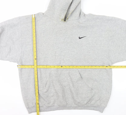 Nike Men's Grey Pullover Hoodie L Regular Fit Fleece Sweatshirt