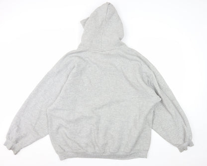 Nike Men's Grey Pullover Hoodie L Regular Fit Fleece Sweatshirt
