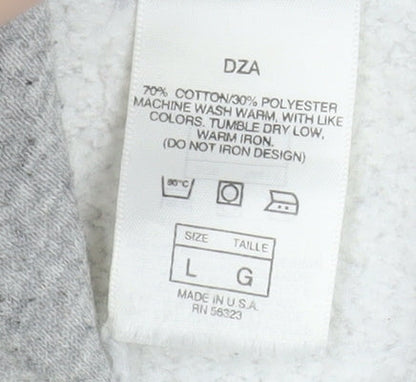 Nike Men's Grey Pullover Hoodie L Regular Fit Fleece Sweatshirt