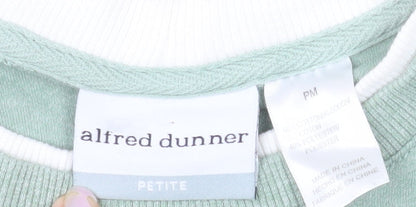 Alfred Dunner Petite Green Embroidered Argyle Long Sleeve Sweatshirt PM