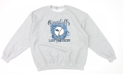 Gildan Womens Grey Overhills Lady Panthers XL Pullover Sweatshirt