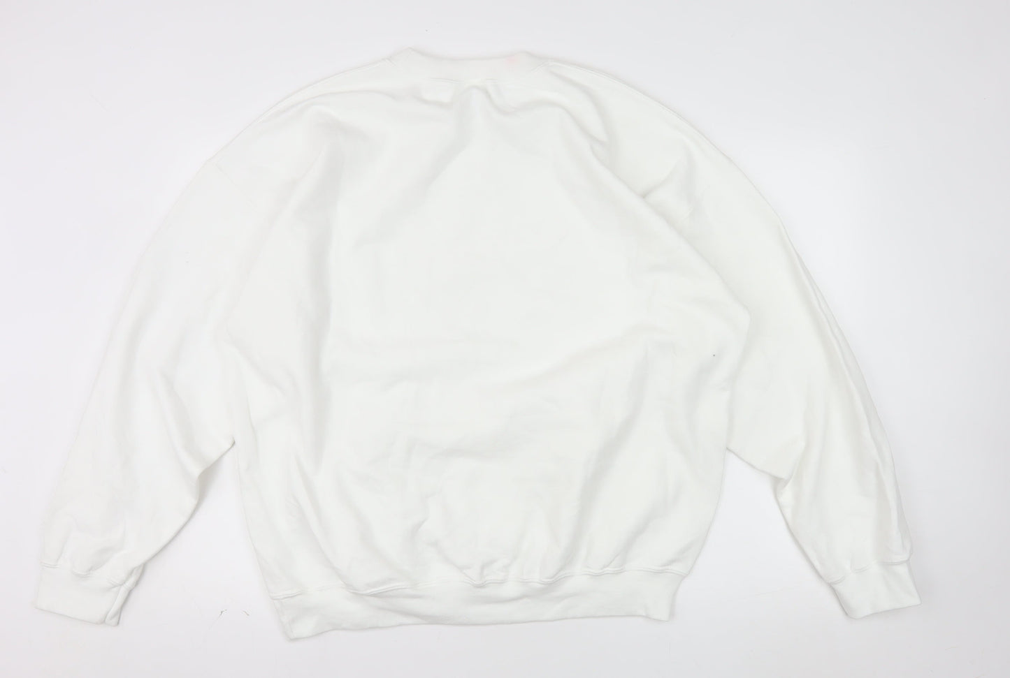 Gildan Men's White XL Pullover Crew Neck Fleece Sweatshirt