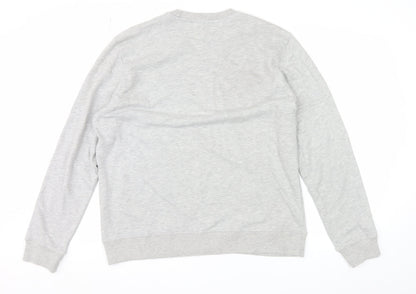 Champion Men's Grey Crew Neck Logo Sweatshirt Size L