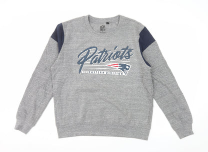 NFL Team Apparel Men’s Grey Patriots Pullover Sweatshirt Size L