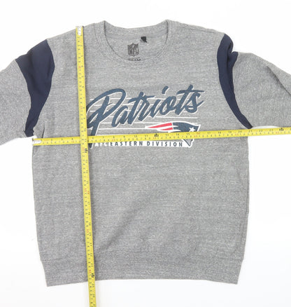 NFL Team Apparel Men’s Grey Patriots Pullover Sweatshirt Size L