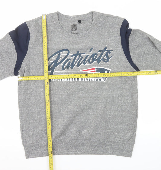 NFL Team Apparel Men’s Grey Patriots Pullover Sweatshirt Size L