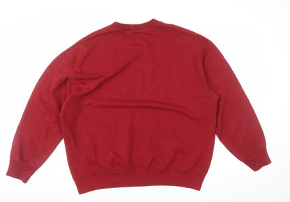 Fruit of the Loom Men's Red XL Pullover Sweatshirt Crew Neck