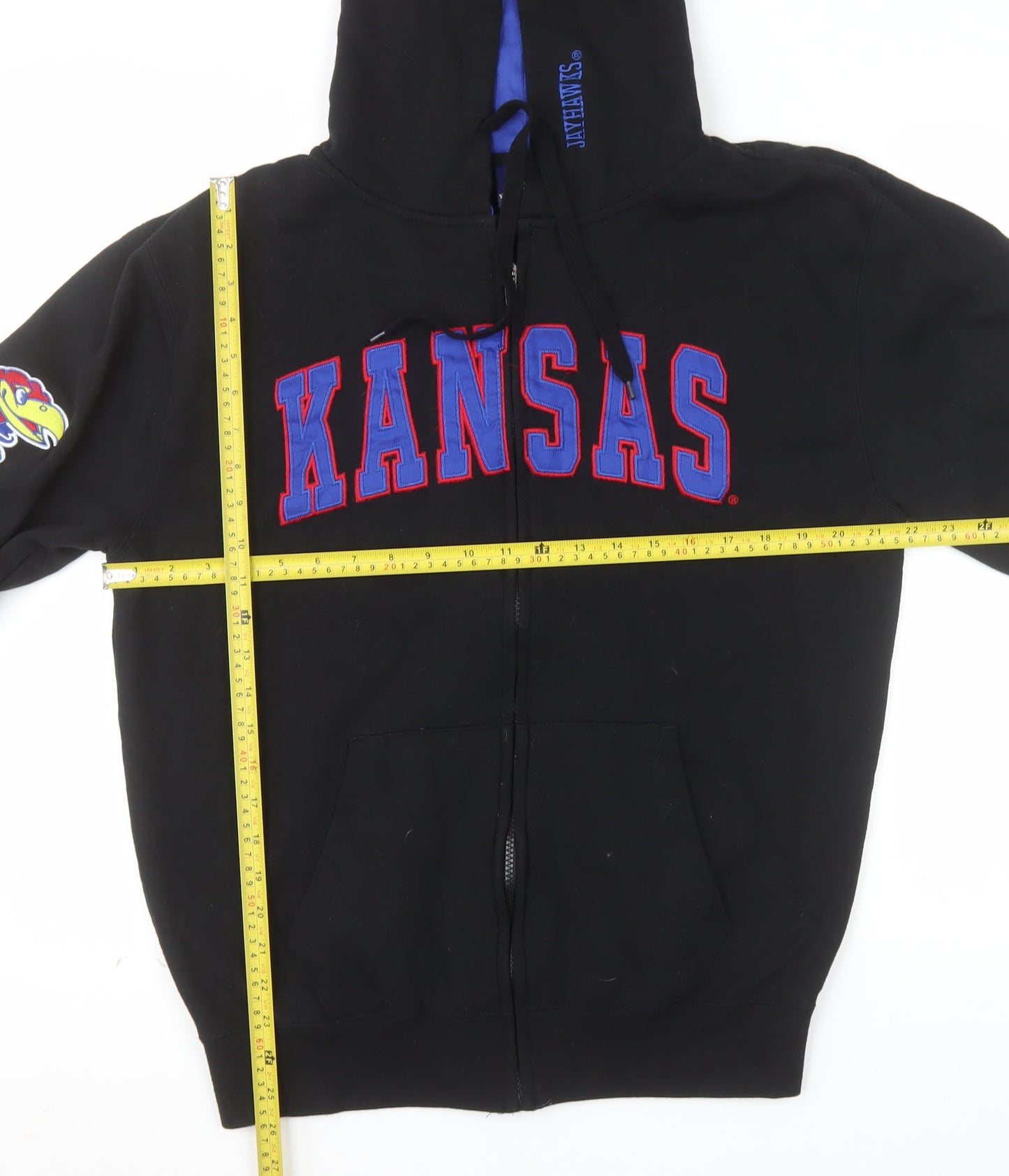 Campus Heritage Mens Black XL Full Zip Kansas Hoodie