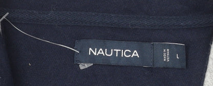 Nautica Men's Grey 1/4 Zip Pullover Sweatshirt Size L Fleece