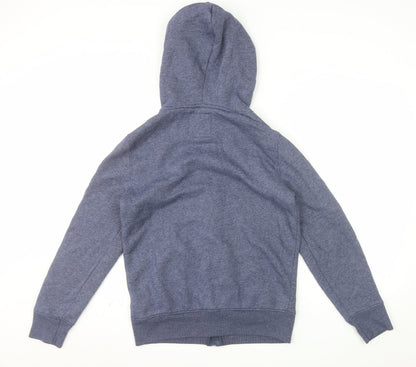 Hollister Men Blue Full Zip Hoodie XS Logo Fleece Sweatshirt