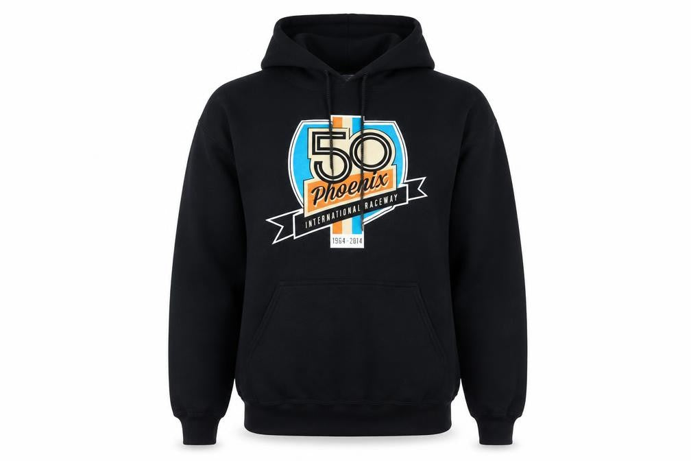 Gildan Men's Black Pullover Hoodie L Phoenix Raceway Graphic