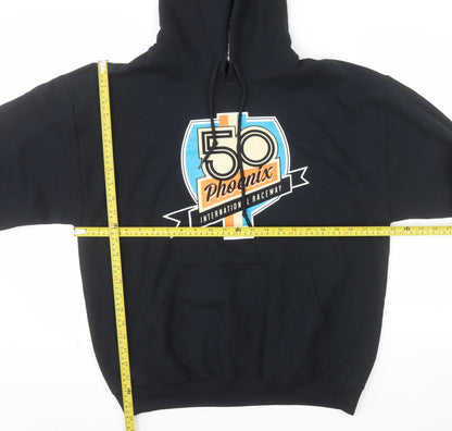 Gildan Men's Black Pullover Hoodie L Phoenix Raceway Graphic