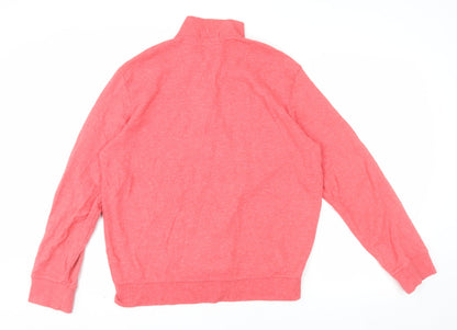 Polo Ralph Lauren Men's Pink 1/4 Zip Cotton Sweatshirt Size M