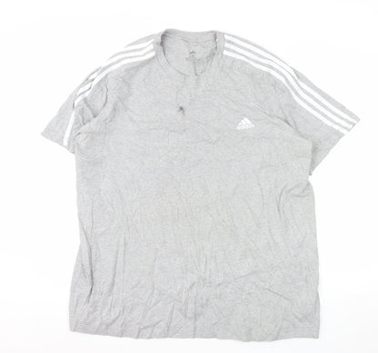 Adidas Men's Grey 2XL Crew Neck Short Sleeve Sports T-Shirt