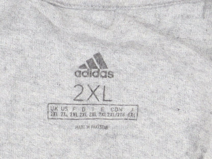 Adidas Men's Grey 2XL Crew Neck Short Sleeve Sports T-Shirt