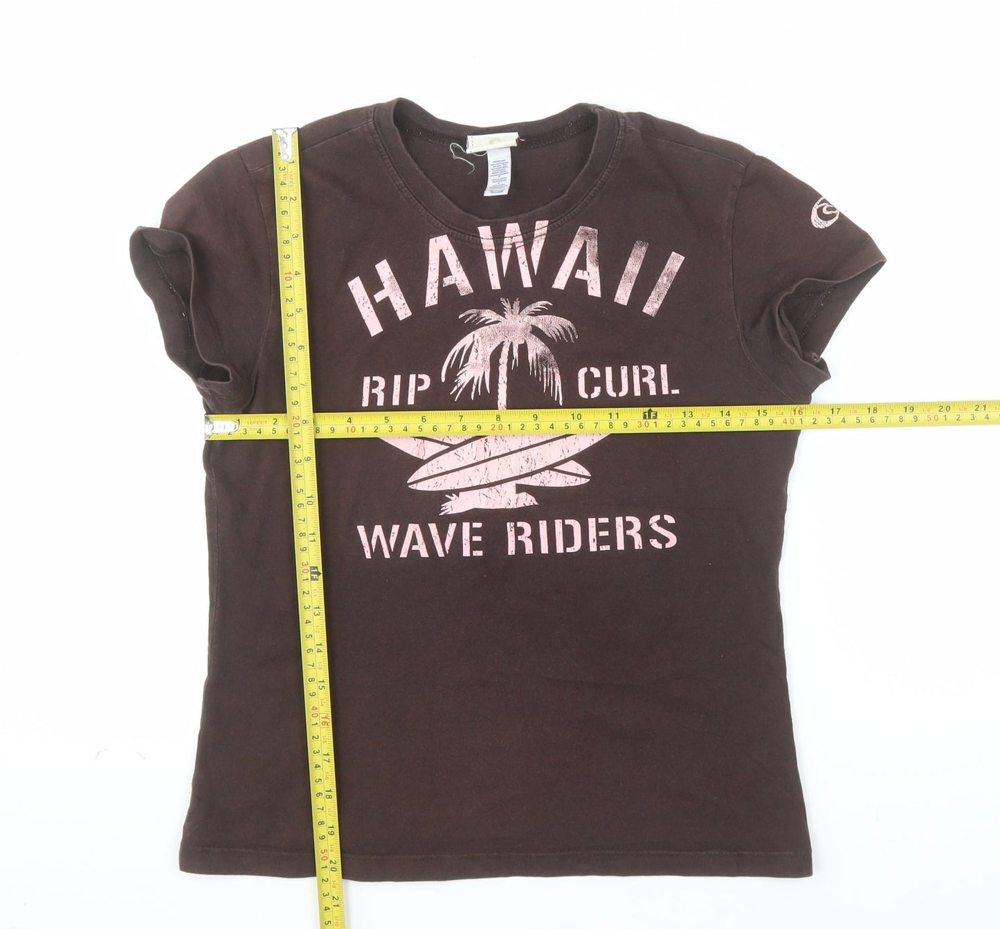 Rip Curl Womens Brown Hawaii Surf Graphic T-Shirt Size S