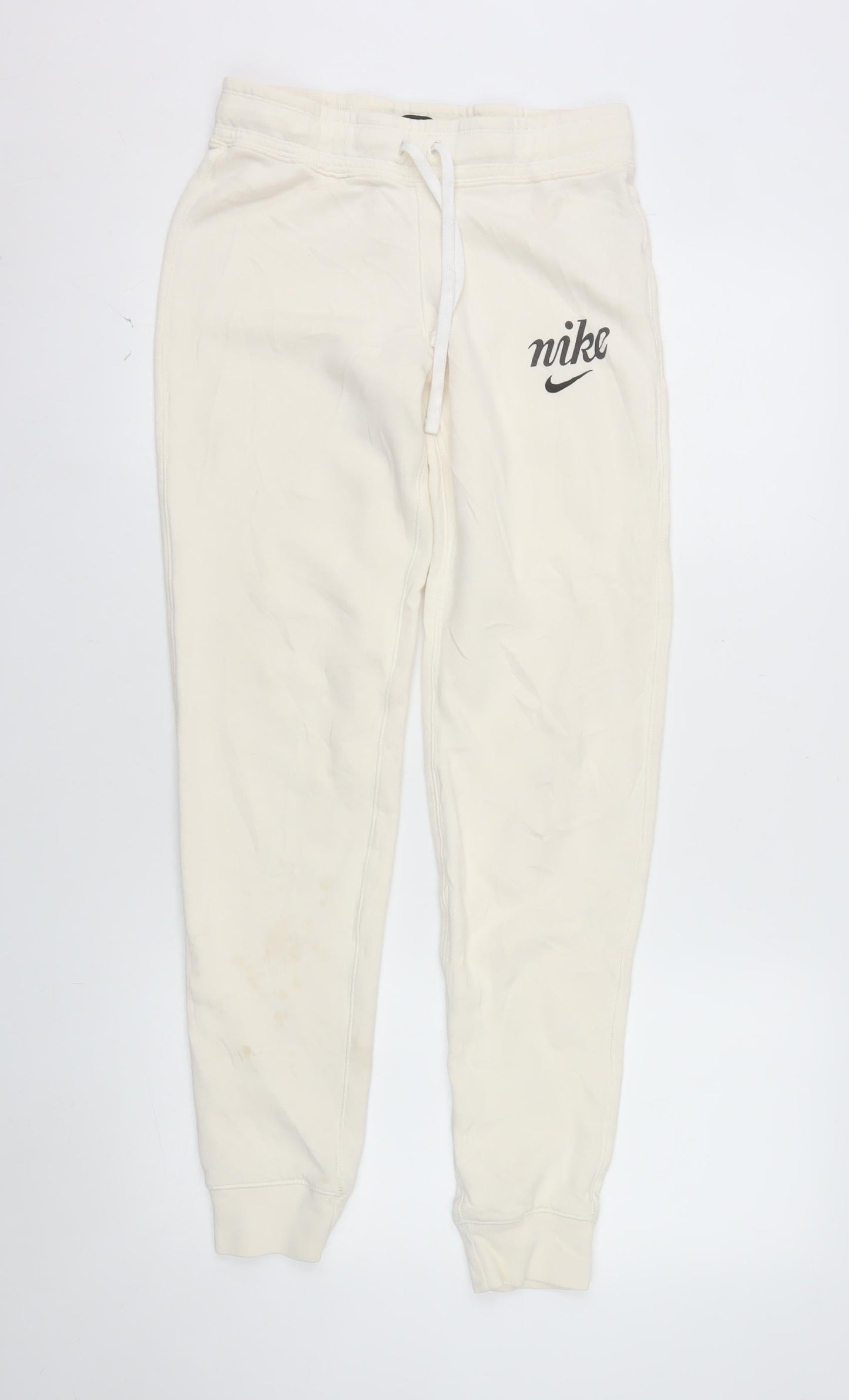 Nike Women's Ivory Jogger Trousers XS Cotton Fleece Activewear