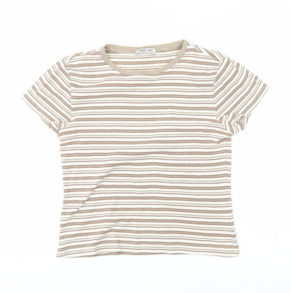 Cherokee Women’s Beige Striped Cotton T-Shirt Size 12