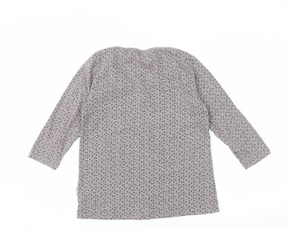 Trespass Women Grey Polka Dot V-Neck 3/4 Sleeve Cotton Blend T-Shirt M