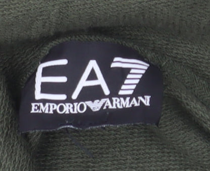 Emporio Armani EA7 Boys Green Pullover Hoodie 14 Years Cotton Logo Style