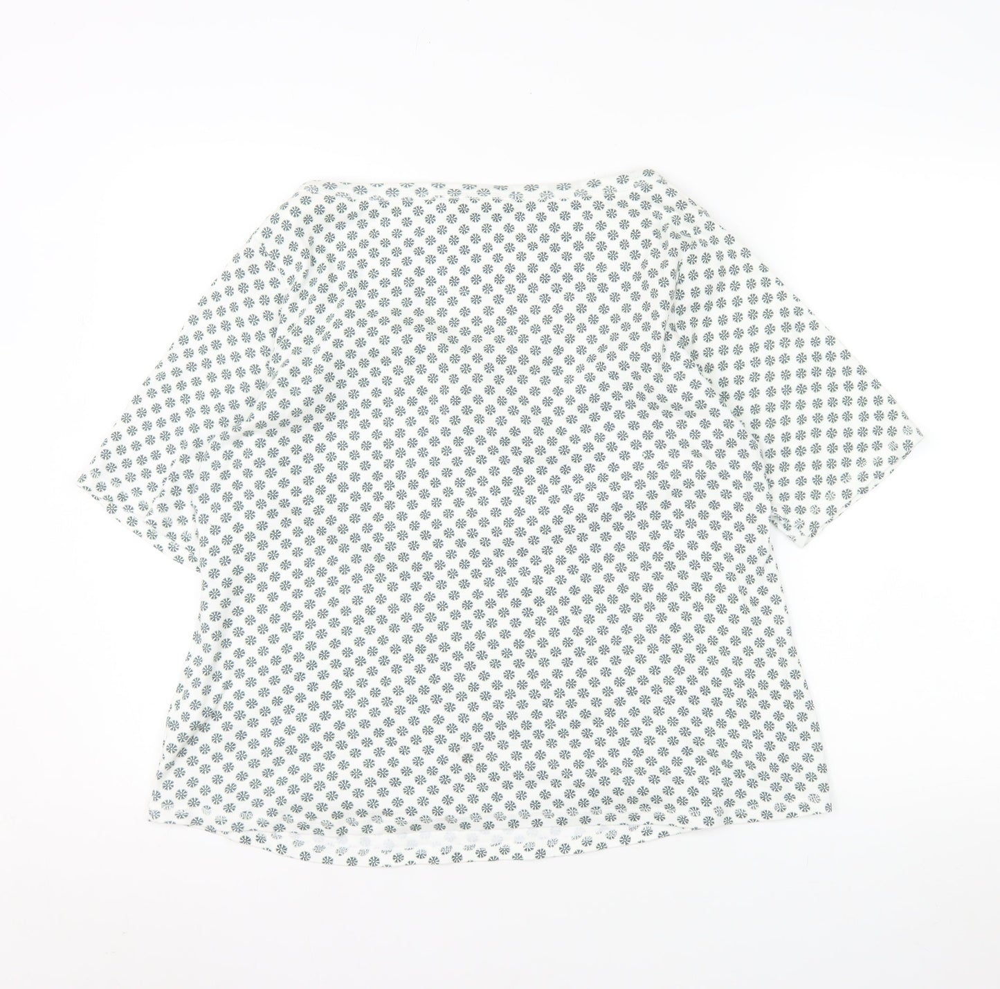 Marks and Spencer Women's White Floral Cotton T-Shirt Size 20